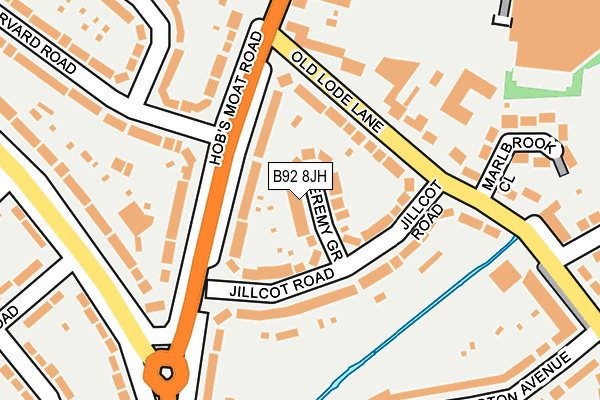 B92 8JH map - OS OpenMap – Local (Ordnance Survey)
