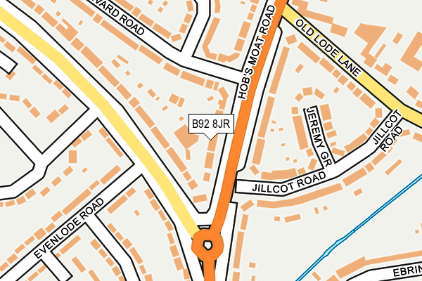 B92 8JR map - OS OpenMap – Local (Ordnance Survey)