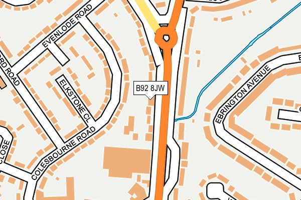 B92 8JW map - OS OpenMap – Local (Ordnance Survey)