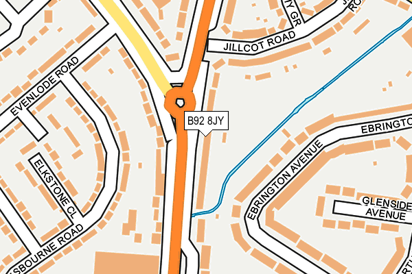 B92 8JY map - OS OpenMap – Local (Ordnance Survey)
