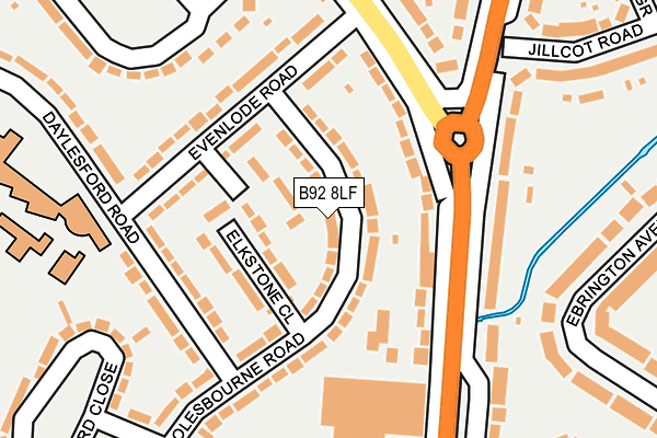 B92 8LF map - OS OpenMap – Local (Ordnance Survey)