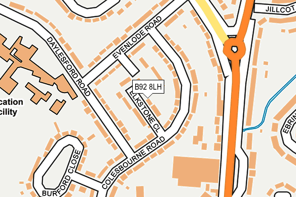B92 8LH map - OS OpenMap – Local (Ordnance Survey)