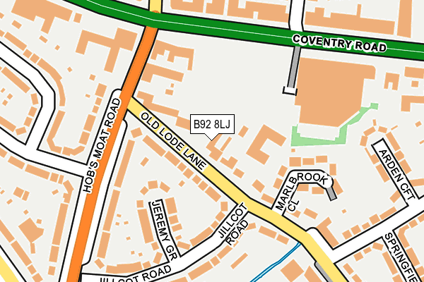 B92 8LJ map - OS OpenMap – Local (Ordnance Survey)