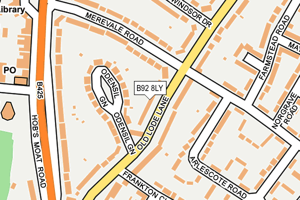 B92 8LY map - OS OpenMap – Local (Ordnance Survey)