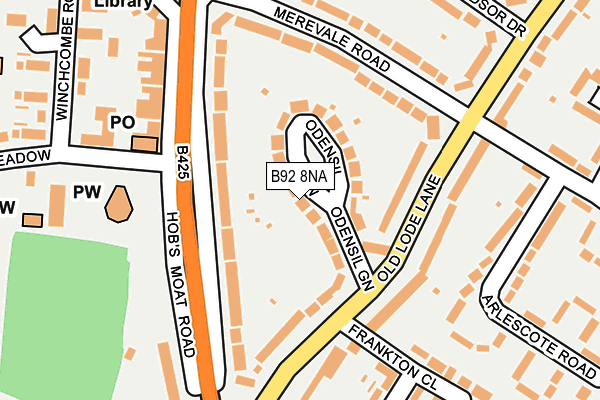 B92 8NA map - OS OpenMap – Local (Ordnance Survey)