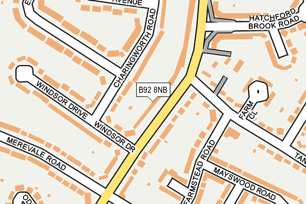 B92 8NB map - OS OpenMap – Local (Ordnance Survey)
