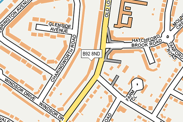 B92 8ND map - OS OpenMap – Local (Ordnance Survey)