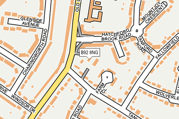 B92 8NG map - OS OpenMap – Local (Ordnance Survey)