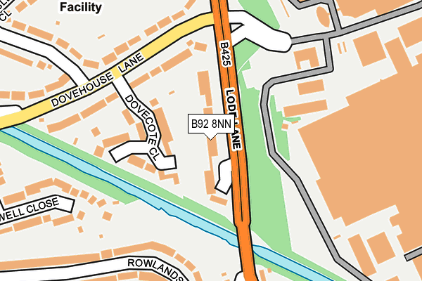 B92 8NN map - OS OpenMap – Local (Ordnance Survey)