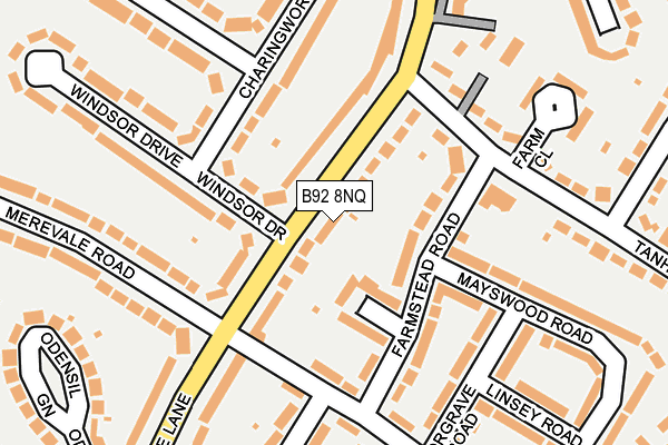B92 8NQ map - OS OpenMap – Local (Ordnance Survey)