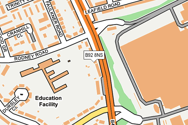 B92 8NS map - OS OpenMap – Local (Ordnance Survey)