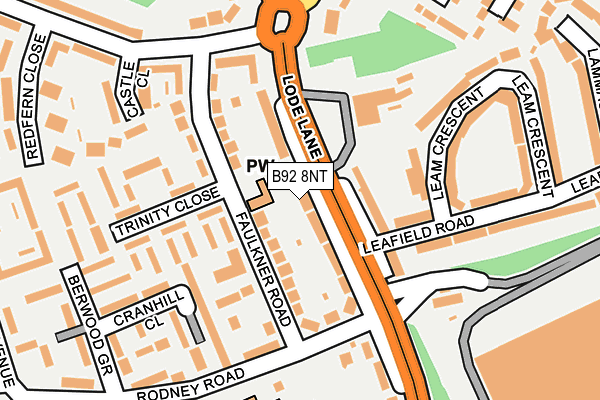 B92 8NT map - OS OpenMap – Local (Ordnance Survey)