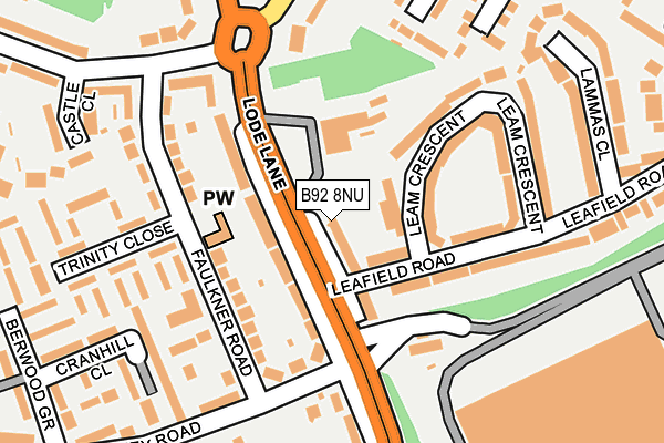 B92 8NU map - OS OpenMap – Local (Ordnance Survey)