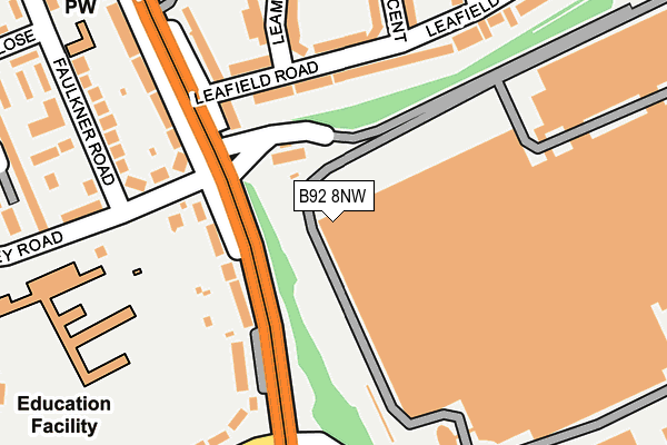 B92 8NW map - OS OpenMap – Local (Ordnance Survey)