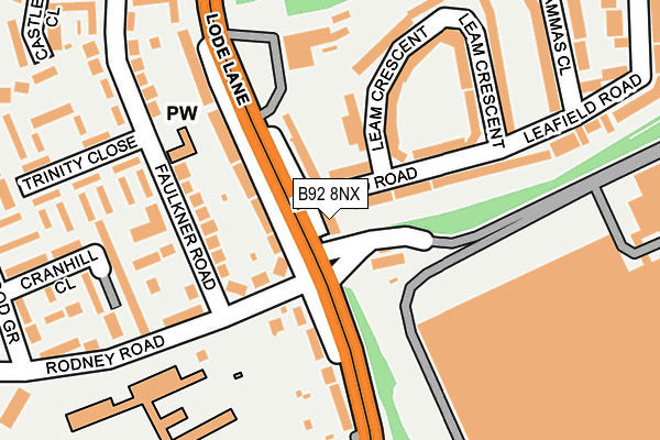 B92 8NX map - OS OpenMap – Local (Ordnance Survey)