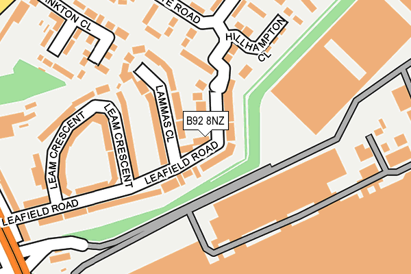 B92 8NZ map - OS OpenMap – Local (Ordnance Survey)