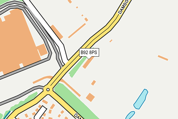 B92 8PS map - OS OpenMap – Local (Ordnance Survey)