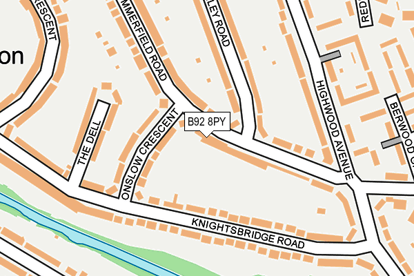 B92 8PY map - OS OpenMap – Local (Ordnance Survey)