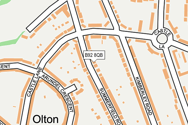 B92 8QB map - OS OpenMap – Local (Ordnance Survey)