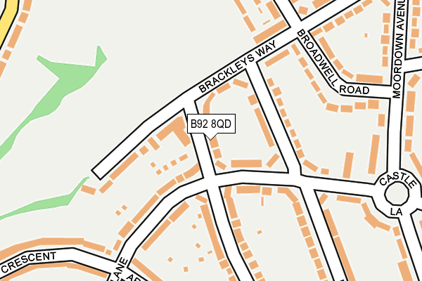 B92 8QD map - OS OpenMap – Local (Ordnance Survey)