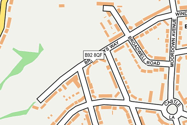 B92 8QF map - OS OpenMap – Local (Ordnance Survey)