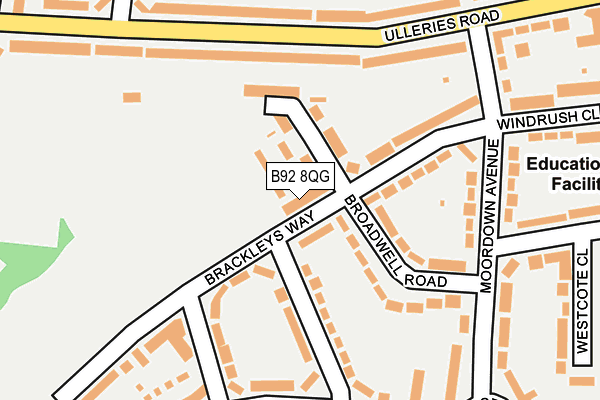 B92 8QG map - OS OpenMap – Local (Ordnance Survey)
