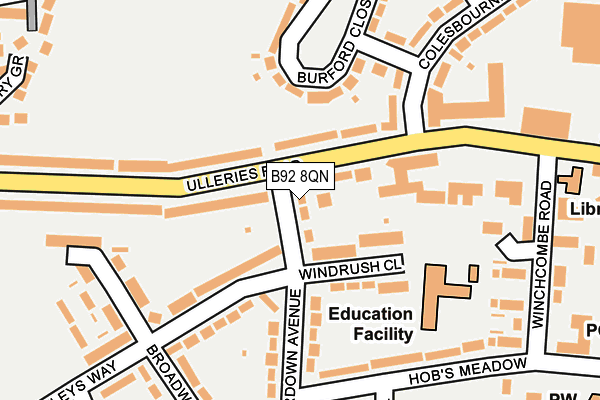 B92 8QN map - OS OpenMap – Local (Ordnance Survey)