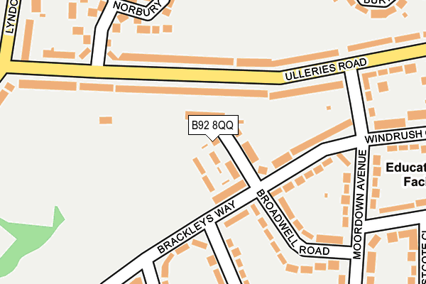 B92 8QQ map - OS OpenMap – Local (Ordnance Survey)
