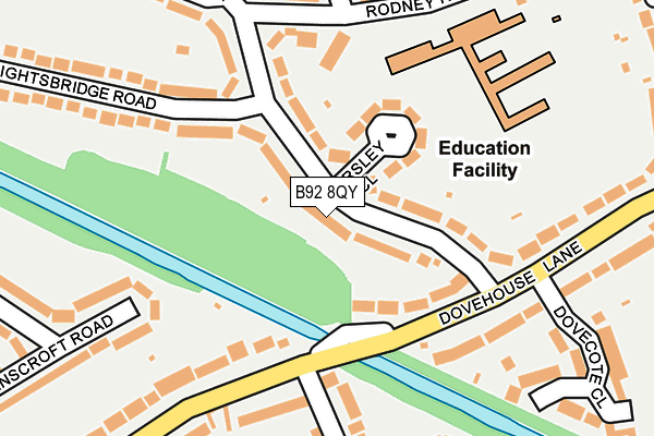 B92 8QY map - OS OpenMap – Local (Ordnance Survey)