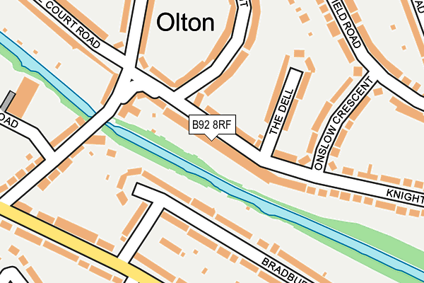 B92 8RF map - OS OpenMap – Local (Ordnance Survey)