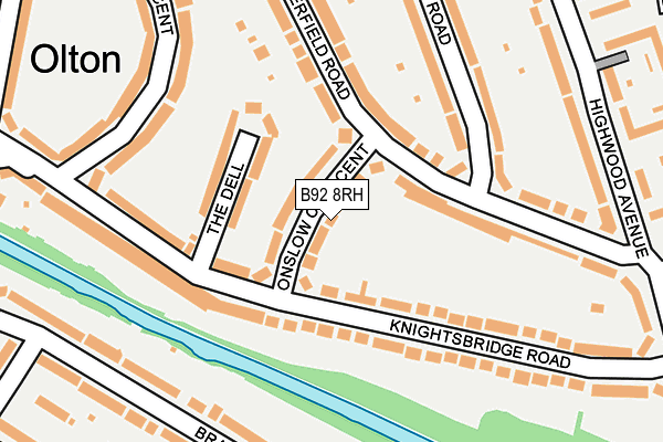 B92 8RH map - OS OpenMap – Local (Ordnance Survey)
