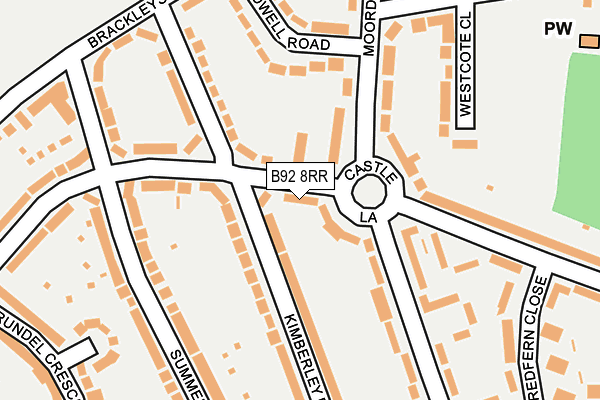 B92 8RR map - OS OpenMap – Local (Ordnance Survey)