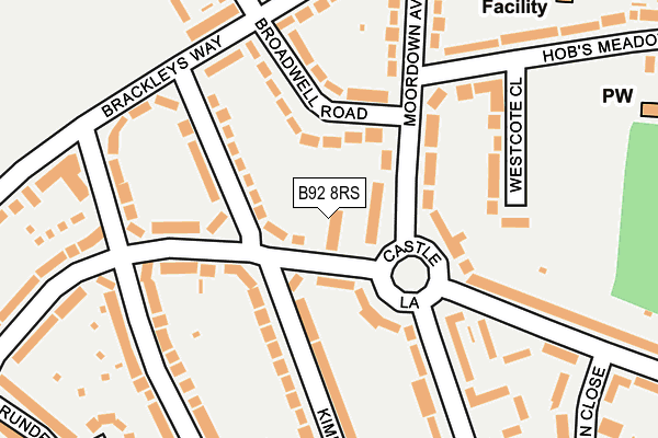 B92 8RS map - OS OpenMap – Local (Ordnance Survey)