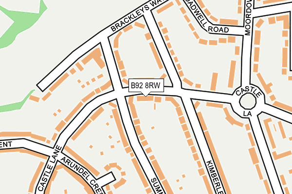 B92 8RW map - OS OpenMap – Local (Ordnance Survey)