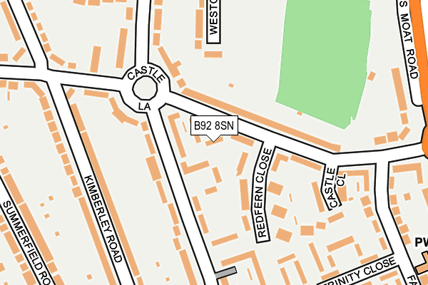 B92 8SN map - OS OpenMap – Local (Ordnance Survey)