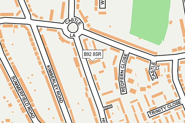 B92 8SR map - OS OpenMap – Local (Ordnance Survey)