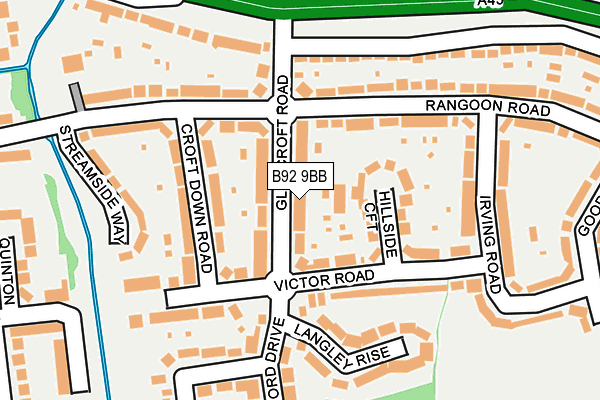 B92 9BB map - OS OpenMap – Local (Ordnance Survey)