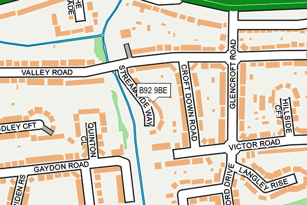 B92 9BE map - OS OpenMap – Local (Ordnance Survey)