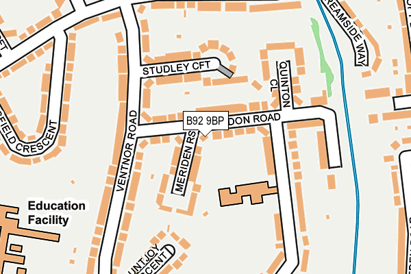 B92 9BP map - OS OpenMap – Local (Ordnance Survey)