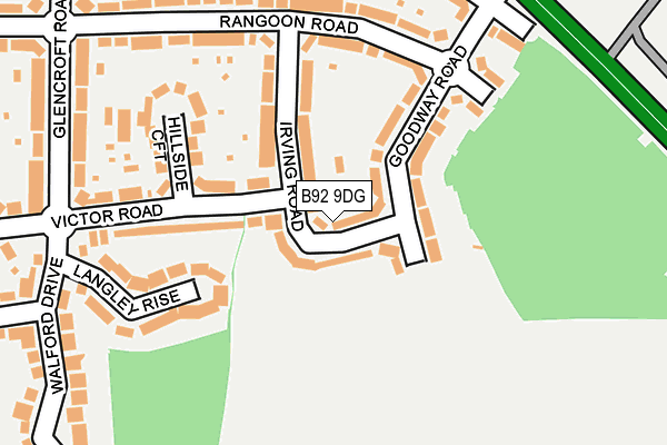 B92 9DG map - OS OpenMap – Local (Ordnance Survey)