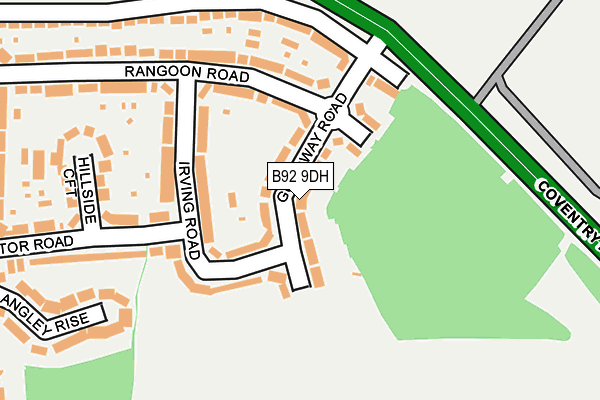 B92 9DH map - OS OpenMap – Local (Ordnance Survey)