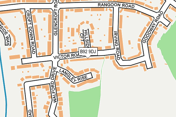 B92 9DJ map - OS OpenMap – Local (Ordnance Survey)