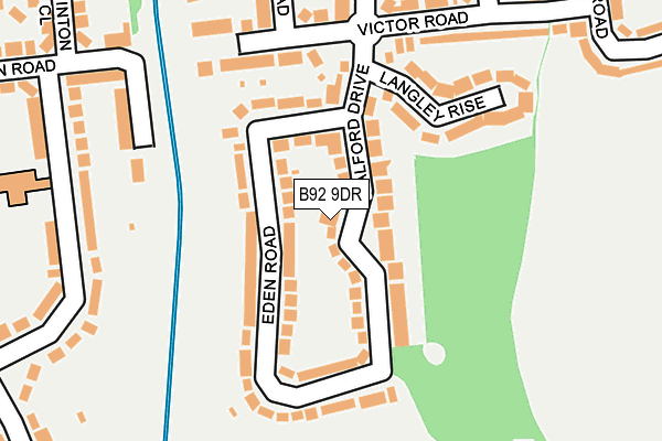 B92 9DR map - OS OpenMap – Local (Ordnance Survey)