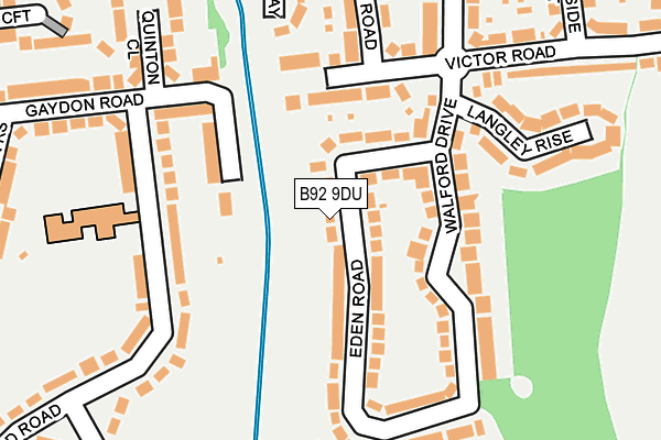 B92 9DU map - OS OpenMap – Local (Ordnance Survey)