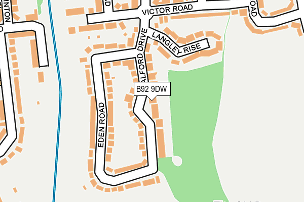 B92 9DW map - OS OpenMap – Local (Ordnance Survey)