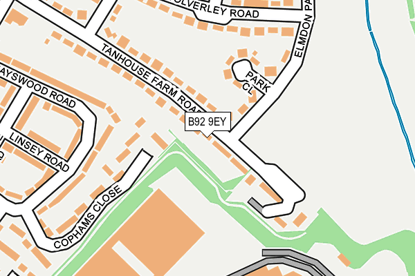 B92 9EY map - OS OpenMap – Local (Ordnance Survey)