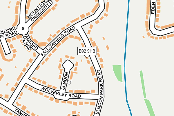 B92 9HB map - OS OpenMap – Local (Ordnance Survey)