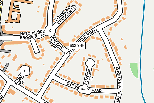 B92 9HH map - OS OpenMap – Local (Ordnance Survey)
