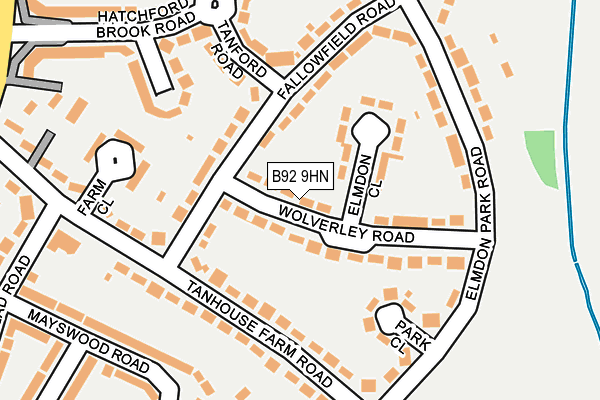 B92 9HN map - OS OpenMap – Local (Ordnance Survey)
