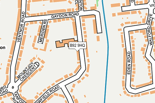 B92 9HQ map - OS OpenMap – Local (Ordnance Survey)